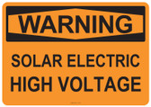 Warning Solar Electric High Voltage, #53-513 thru 70-513