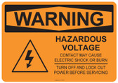 Warning Hazardous Voltage, #53-525 thru 70-525