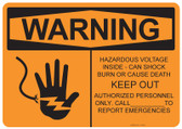 Warning Hazardous Voltage Inside, #53-527 thru 70-527
