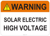 Warning Solar Electric High Voltage #53-713 thru 70-713