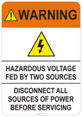 Warning Hazardous Voltage #53-722 thru 70-722
