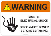 Warning Risk of Electrical Shock #53-745 thru 70-745