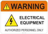 Warning Electrical Equipment #53-750 thru 70-750