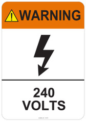 Warning 240 Volts #53-817 thru 70-817