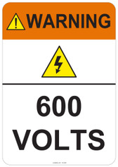 Warning 600 Volts #53-825 thru 70-825