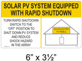 Solar Sign - SOLAR PV SYSTEM EQUIPPED WITH RAPID SHUTDOWN - Item #07-111