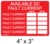 Available DC Fault Current Label - Item #03-514