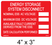 Energy Storage System Disconnect Label - write in - Item #03-511