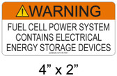 Warning Fuel Cell Power Source Label - 4" X 2" - 1/4" Letters - Item #05-211