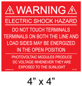 Solar Warning Placard - 4" x 3 1/2" - Item #04-102