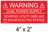 Solar Warning Placard - 4" x 2" - Item #04-211