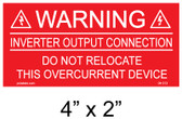 Solar Warning Placard - 4" x 2" - Item #04-212