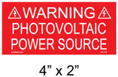 Solar Warning Placard - 4" x 2" - Item #04-214