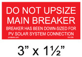 Solar Warning Placard - 3" x 1 1/2" - PV Labels #04-336