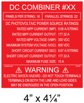 Solar Warning Placard - 4" x 4 1/4" - Custom - Item #04-673