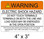 Solar Warning Label - 4" X 3" - 3/16" Letters - Item #05-102