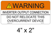Solar Warning Label - 4" X 2" - 3/16" Letters - Item #05-212
