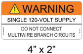 Solar Warning Label - 4" X 2" - 3/16" Letters - Item #05-213