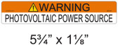 Solar Warning Label - 5 3/4" X 1 1/8" - 3/16" Letters - Item #05-314