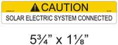 Solar Warning Label - 5 3/4" X 1 1/8" - 3/16" Letters - Item #05-335