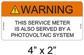 Solar Warning Label - 4" X 2" - 3/16" Letters - Item #05-359