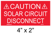 Solar Warning Placard - 4" x 2" - Item #04-373