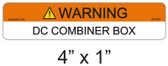 Warning DC Combiner Box Label - Item 05-337