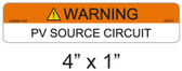 Warning PV Source Circuit Label - Item 05-377