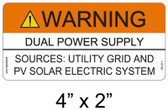 Solar Warning Label - 4" X 2" - 3/16" Letters - Item #05-211