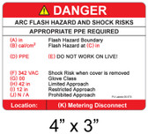 Arc Flash Danger Label - 4" X 3" - Item #05-570