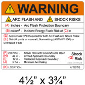 Warning - Arc Flash Hazard Label - Item #05-554