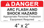 Danger Arc Flash Label - 4" X 2" - Item #05-590