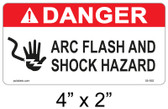 Danger Arc Flash Label - 4" X 2" - Item #05-592