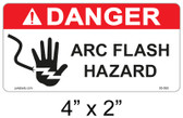 Danger Arc Flash Label - 4" X 2" - Item #05-593