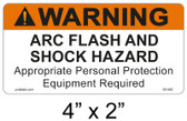 Warning Arc Flash Label - 4" X 2" - Item #05-580