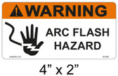 Warning Arc Flash Label - 4" X 2" - Item #05-583