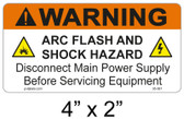Warning Arc Flash Label - 4" X 2" - Item #05-587