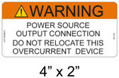 Solar Warning Label - 4" X 2" - 3/16" Letters - Item #05-216