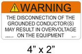 Solar Warning Label - 4" X 2" - 3/16" Letters - Item #05-217