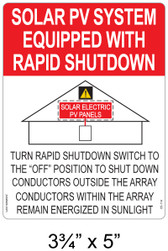 Solar Label - SOLAR PV SYSTEM EQUIPPED WITH RAPID SHUTDOWN - Item #05-114