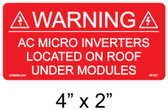 4" X 2" - AC MICROINVERTERS LOCATED ON ROOF UNDER MODULES