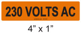 230 VOLTS AC - PV Labels #30-322