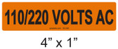 110/220 VOLTS AC - PV Labels #30-346