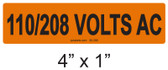 110/208 VOLTS AC - PV Labels #30-356