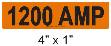 1200 AMP Label - PV Labels #30-422