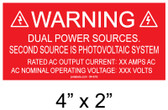 Solar Warning Placard - 4" x 2" - Item #04-616