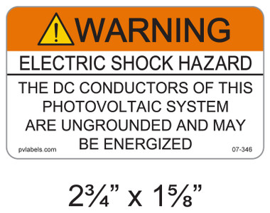 Warning Electric Shock Hazard - .040 Aluminum - Item #07-346