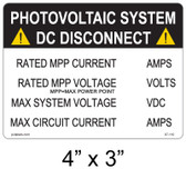 PV Solar DC Disconnect - .040 Aluminum - Item #07-110
