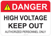 Danger High Voltage Keep Out - #53-308 thru 70-308