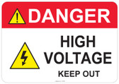 Danger High Voltage Keep Out - #53-309 thru 70-309